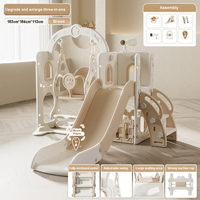 Ensemble d'aire de jeux intérieure pour enfants avec petit toboggan en plastique et balançoire pour la maternelle ou la salle de jeux pour bébés
