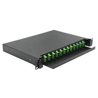 Support de Fiber optique ODF, panneau raccordement 12 ports, 12 Duplex DX SC 24 Fibers ODF, 17-19 pouces