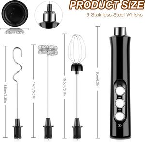 Professional Electric Milk Frother 3 Speed Levels <b>USB</b> Rechargeable Handheld Foam Maker Automatic <b>Heating</b> Stirring Household - Product Image 3