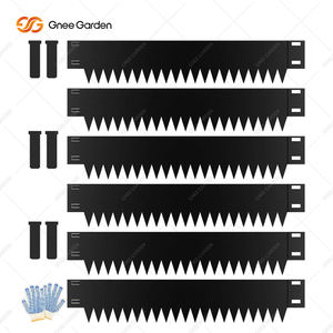 Borde de Jardín Rectangular de Acero Negro de 8 Pulgadas con Cierres, 6 Piezas, Borde Resistente para Jardines de Flores, Césped y Balcones - Product Image 2