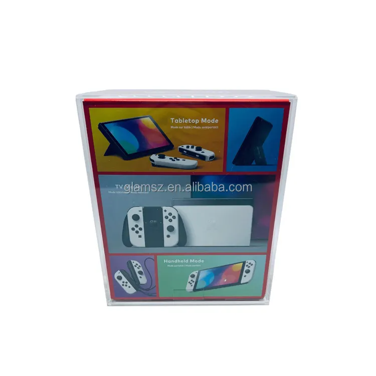 सुपर कठोर निर्माण मानक Nintendo स्विच बूस्टर बॉक्स प्रदर्शन के मामले बॉक्स के नि एक्रिलिक फिसलने ढक्कन बॉक्स
