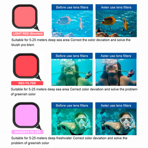 Filtres de plongée sous-marine HONGDAK (lot de <span class=keywords><strong>3</strong></span>) <span class=keywords><strong>rouge</strong></span>, rose, violet pour GoPro <span class=keywords><strong>Hero</strong></span> 5, 6, 7 Black - Product Image 5