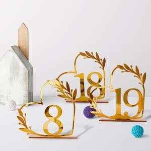 Numéro <span class=keywords><strong>de</strong></span> table moderne en or, panneau <span class=keywords><strong>de</strong></span> nom <span class=keywords><strong>de</strong></span> personne, carte <span class=keywords><strong>de</strong></span> place, <span class=keywords><strong>décoration</strong></span> <span class=keywords><strong>de</strong></span> table en acrylique pour mariage, anniversaire, fête - Product Image 1