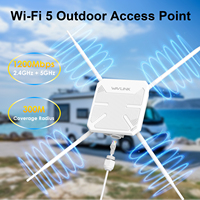 Répéteur extérieur double bande WAVLINK AP, résistant aux intempéries, haute puissance, alimenté par PoE, quatre antennes, routeur AC1200 WN588HA2