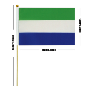 2024 Usine Offre Spéciale Sierra Leone Poteau en bois Drapeau agité à la main pour les vacances générales - Product Image 3