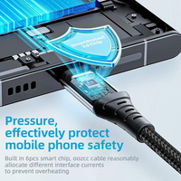 Câble de charge rapide USB C 120W 3A, 3FT 6FT, câble USB A vers USB C, câble de données tressé de type C pour Sumsung Xiaomi