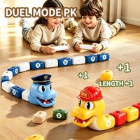 Jouet Serpent Mangeur Télécommandé pour Enfants avec Lumières et Sons, Jeu de Combat Interactif Électrique, Serpent Magnétique Affamé qui Boûche