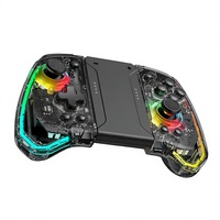 Manette de jeu sans fil Bluetooth RGB avec joystick à effet Hall électromagnétique, détection de vibration, fonction Turbo et programmation six axes
