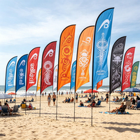 Drapeaux de plage publicitaires personnalisés Gahumi, bannières publicitaires extérieures, drapeaux plume volants, impression personnalisée