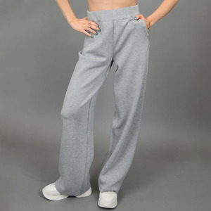 Vêtements de sport pour femmes sur mesure Tenue décontractée d'été Pantalon en molleton à jambes larges en coton mélangé plissé - Product Image 5