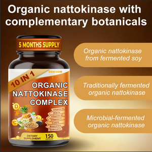 OEM 10-in-1 كبسولات مجمع Nattokinase العضوية ، مع فيتامين D3 ، فيتامين K2 ، الزنك ، أنزيم Q10 ، مكملات الكيرسيتين - Product Image 2