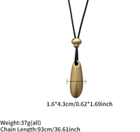 Nouveau collier pendentif simple en forme de goutte d'eau, tendance, élégant, haut de gamme, polyvalent, avec cordon en cuir, longue chaîne pour pull