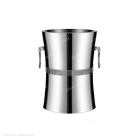Seau à glace isotherme double paroi en acier inoxydable de haute qualité avec poignées annulaires pour vin et bière, outils de bar pour la maison et les fêtes