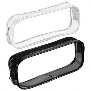 Multifunctional PVC Zipper Makeup Pouch Transparent Pencil <b>Bag</b> <b>Clear</b> Travel Cosmetic Brush <b>Bag</b> - Product Image 1