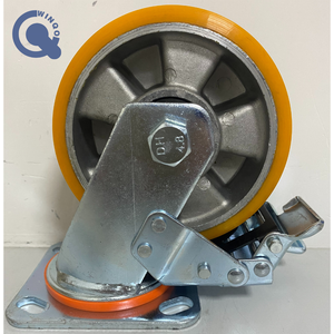 4 5 6 8 Zoll Rollen rad wagen <span class=keywords><strong>PU</strong></span> Aluminium Maschinen räder 300 kg bis 400 kg Industrielle Hoch leistungs rollen - Product Image 5