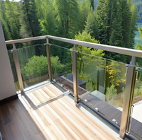 Rampe en verre en alliage d'aluminium avec fentes pour cartes internes/externes pour balcon de villa et main courante d'escalier, quincaillerie allemande ROTO