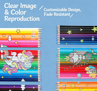 Boîte cadeau de crayons de couleur puzzle 36 couleurs avec 4 motifs de dessins animés pour enfants, fournitures de dessin et de coloriage DIY