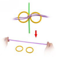 Tour de magie : Anneau et corde qui s'enroulent avec baguette magique – Illusion de close-up facile pour enfants, débutants et spectacles.
