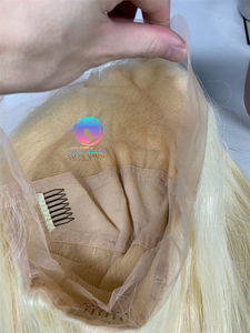 Perruque en dentelle complète HTHAIR de qualité supérieure, 40 pouces, 613, cheveux vierges bruts, pré-épilés, sans colle, perruque en cheveux humains en stock pour le style de la mannequin <span class=keywords><strong>Niki</strong></span> - Product Image 5