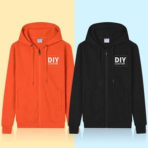 Sweat à capuche en coton épais surdimensionné pour homme avec double fermeture éclair et logo personnalisé, impression en gros, commande en vrac - Product Image 2