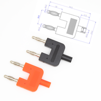 Connecteur banane double isolé en ABS plaqué cuivre-nickel, espacement de 19 mm, avec prise de court-circuit et prise de 4 mm à l'extrémité
