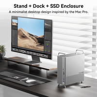 Station d'accueil USB4 40 Gbps pour Mac Mini M1 M2, boîtier SSD NVMe M.2, hub USB-C 4K 10 Gbps, lecteur de cartes SD/TF, PD 30W – En stock