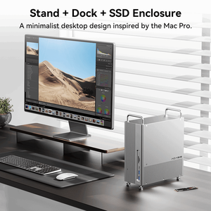 Base de Conexión para <span class=keywords><strong>Mac</strong></span> <span class=keywords><strong>Mini</strong></span> <span class=keywords><strong>M1</strong></span> M2, USB4 40Gbps, Carcasa para SSD M.2 NVMe, 4K para Hub USB-C de 10Gbps, Lector de Tarjetas SD/TF, PD 30W, en Stock - Product Image 1