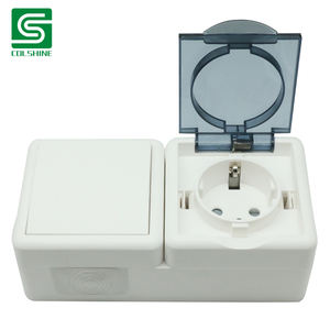 Interruptor y enchufe de pared impermeables de 1 banda y 1 vía para luz de jardín al aire libre - Product Image 1