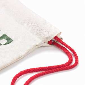Sac cadeau de Noël personnalisé avec logo imprimé, sac de Père Noël, sac en lin à cordon avec motif de dessin animé mignon - Product Image 6