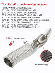 Tubo de Escape para Automóvil, Bajante para <span class=keywords><strong>bmw</strong></span> B48 2.0T 120i 125i F20 F21 220i 230i F22 F23 330i <span class=keywords><strong>320i</strong></span> F31 F34 420 430i F33 F36 B58 N20 N55 - Product Image 3