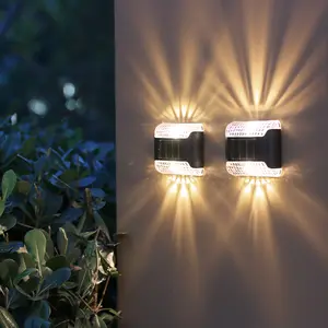 Lámpara LED de montaje en pared para exteriores, iluminación decorativa de calle y jardín, con energía solar