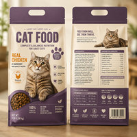 Sacs d'emballage personnalisés pour aliments pour chiens et chats, pochettes à fond plat en aluminium avec fermeture éclair, qualité alimentaire, refermables, pour friandises pour animaux de compagnie