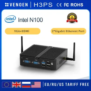 N100 Mini <span class=keywords><strong>PC</strong></span> <span class=keywords><strong>4GB</strong></span> DDR4 Quad-Core Fanless Dual Gigabit Ethernet 6 * Windows10 Linux Router Firewall AU SSD Industrial Nueva condición - Product Image 2