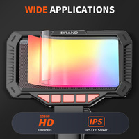 Endoscopio Industrial con Pantalla IPS de 4.5 Pulgadas, 6 LED, Cámara de Inspección de Motor de Automóvil Ultrafina de 6.4 mm, Boroscopio Impermeable IP67 Tipo-C