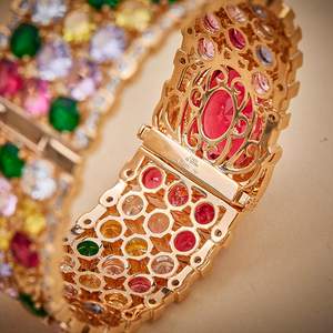 Vòng tay mạ đồng mạ rhodium màu sắc nổi bật, kiểu dáng lớn, màu hồng ngọc, quà tặng cho người yêu - Product Image 6