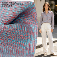 Tissu en toile respirant écologique 165 GSM, textile de chanvre coloré tissé pour vêtements, sacs, chaussures, matériaux d'artisanat, 50% chanvre 50% lin