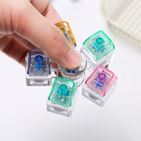 Creative Pressing Rotatable Keyboard Fidget Toy Keychain Clear Clicker Stress Relief for Finger Toy