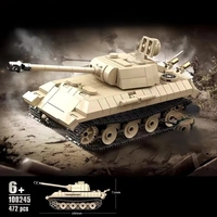 QuanGuan 100245 Modèle de char moyen allemand de la Seconde Guerre mondiale, collection de jouets de construction en briques à assembler soi-même