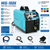 Nouvelle machine à souder MIG/MAG à inverseur IGBT 220V 160 ampères pour acier au carbone