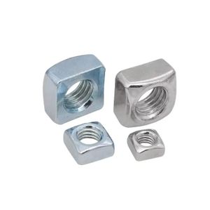 DIN562 M2 M3 M4 <span class=keywords><strong>tige</strong></span> <span class=keywords><strong>filetée</strong></span> carrée et écrou écrous carrés de soudage zingués en acier au carbone inoxydable - Product Image 1