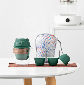 Mini théière de voyage <span class=keywords><strong>en</strong></span> céramique, style Kung Fu chinoise, 1 théière, 3 tasses, <span class=keywords><strong>tasse</strong></span> <span class=keywords><strong>à</strong></span> <span class=keywords><strong>thé</strong></span> <span class=keywords><strong>en</strong></span> <span class=keywords><strong>porcelaine</strong></span> <span class=keywords><strong>avec</strong></span> <span class=keywords><strong>infuseur</strong></span> <span class=keywords><strong>à</strong></span> <span class=keywords><strong>thé</strong></span>, sac Portable pour l'extérieur - Product Image 2