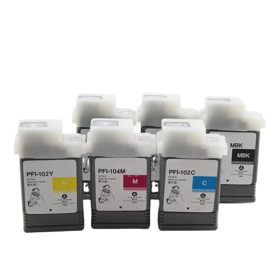 Full pigment/dye ink cartridge for canon pfi 102 104# ipf 650 655 750 755 760 765