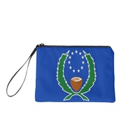 Dompet Koin Mini Beritsleting Cetak Bendera Pohnpei yang Modis, Bahan Kanvas Poliester Warna Campuran, Dompet Penyimpanan Uang Receh