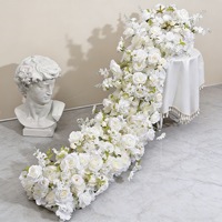 Décoration de scène de banquet personnalisable avec arche florale longue en fleurs artificielles en soie, idéale pour les mariages – Produit phare