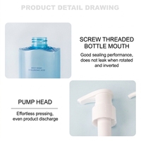 Flacon pompe élégant en PET bleu givré, anti-fuite, rechargeable, 500 ml, pour shampoing, gel douche, lotion, sérum de soin de la peau, hôtel, salon