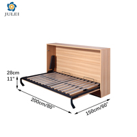 Lit double moderne en métal pour chambre à coucher, mobilier individuel avec mécanisme à ressorts et kit de quincaillerie