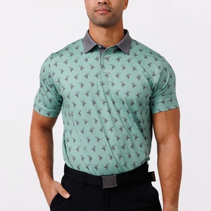 Chemise de golf de haute qualité, style vintage, imprimée et brodée, séchage rapide, tissu extensible haute performance, matière Spandex/Polyester - Product Image 2