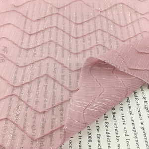 Manufacturer Super Soft <strong>Gauze</strong> 100% Polyester Fiber <strong>Shiny</strong> Crepe Fabrics Transparent Tulle Crinkle Pleated Fabric with Gold Foil - Product Image 4