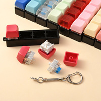 Fun Stress Relief Keyboard Keycap Keychain Press Button Toy for Car Key Backpack Decoration Wholesale