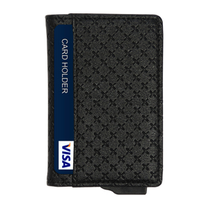CardHoda Slim PU Leather Card Holder Geometric Pattern Minimalist <b>Wallet</b> Unisex Short Length Anti-Theft <b>RFID</b> <b>Blocking</b> - Product Image 4